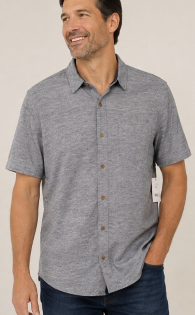 NWT Lucky Brand Linen Blend Short Sleeve Button Shirt Men’s 2XL